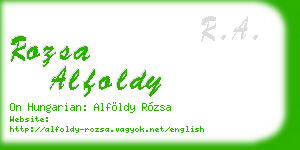 rozsa alfoldy business card